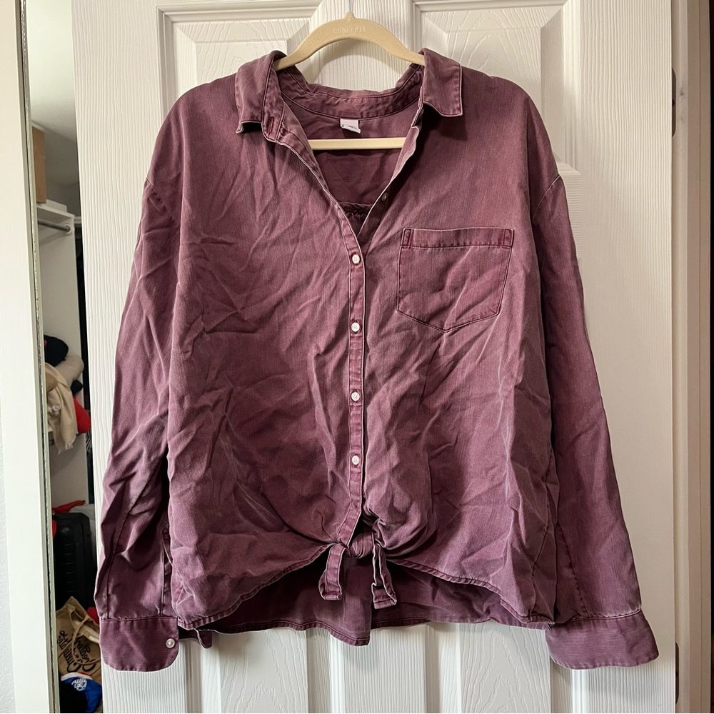Old Navy Purple Knotted Shirt